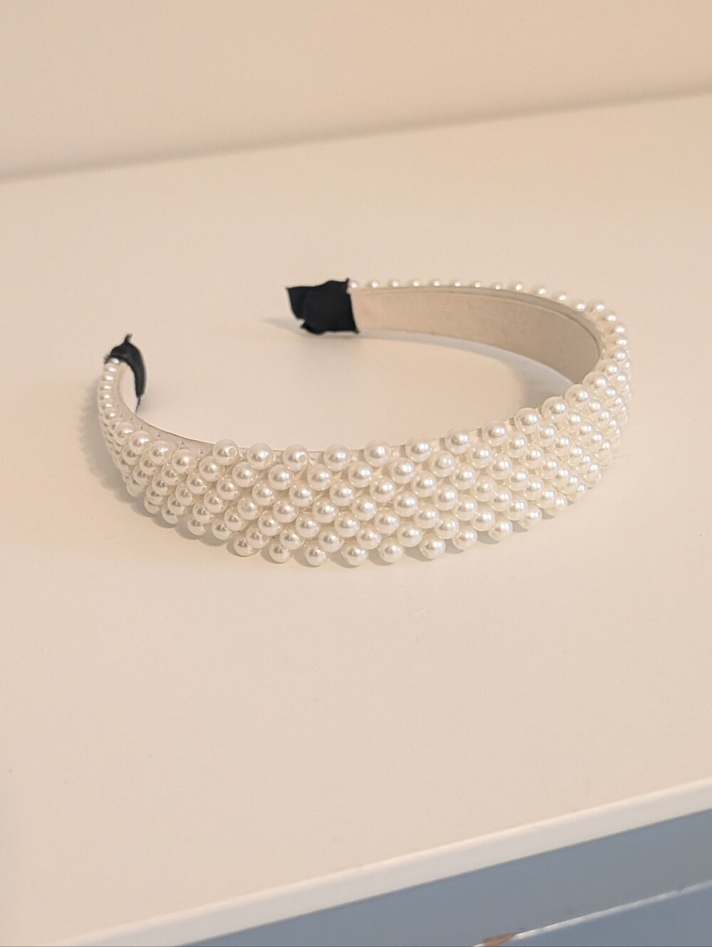 Faux Pearl Beaded Wide Headband – Cream / Ivory Statement Hair Accessory